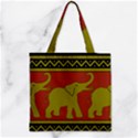 Elephant Pattern Zipper Grocery Tote Bag View1