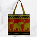 Elephant Pattern Zipper Grocery Tote Bag View2