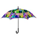 Glitch Art Abstract Hook Handle Umbrellas (Medium) View3