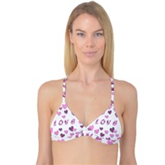 Love Valentine S Day 3d Fabric Reversible Tri Bikini Top by Nexatart