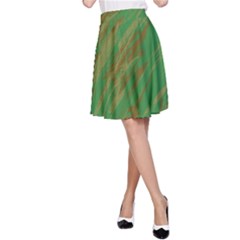 Brown Green Texture                                                  A-line Skirt by LalyLauraFLM