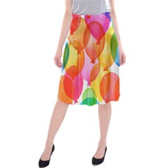 Rainbow Balloon Midi Beach Skirt by Brittlevirginclothing