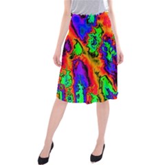 Hot Fractal Statement Midi Beach Skirt by Fractalworld