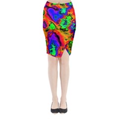 Hot Fractal Statement Midi Wrap Pencil Skirt by Fractalworld