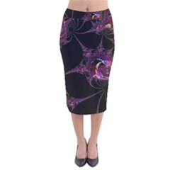 Fantasy Fractal 124 A Velvet Midi Pencil Skirt by Fractalworld
