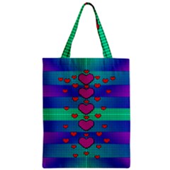 Hearts Weave Zipper Classic Tote Bag by pepitasart