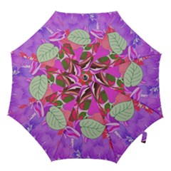 Abstract Flowers Digital Art Hook Handle Umbrellas (small) by Nexatart