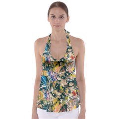 Art Graffiti Abstract Vintage Babydoll Tankini Top by Nexatart