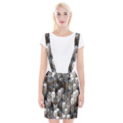 Cube Design Background Modern Suspender Skirt by Nexatart