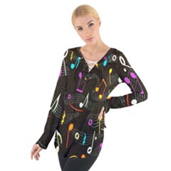 Fabric Cloth Textile Clothing Women s Tie Up Tee by Nexatart