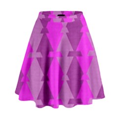 Fabric Textile Design Purple Pink High Waist Skirt by Nexatart