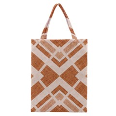 Fabric Textile Tan Beige Geometric Classic Tote Bag by Nexatart