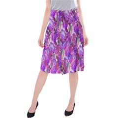 Flowers Abstract Digital Art Midi Beach Skirt by Nexatart