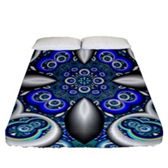 Fractal Cathedral Pattern Mosaic Fitted Sheet (queen Size) by Nexatart