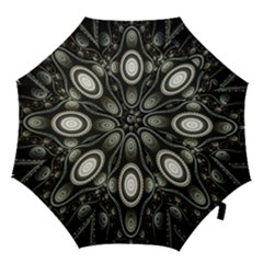 Fractal Beige Blue Abstract Hook Handle Umbrellas (small) by Nexatart
