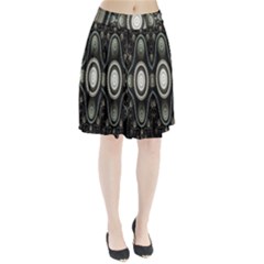 Fractal Beige Blue Abstract Pleated Skirt by Nexatart