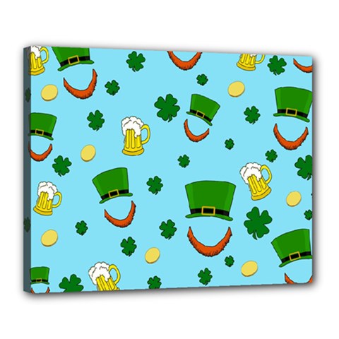 St  Patrick s Day Pattern Canvas 20  X 16  by Valentinaart