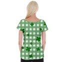 Clover pattern Women s Cap Sleeve Top View2