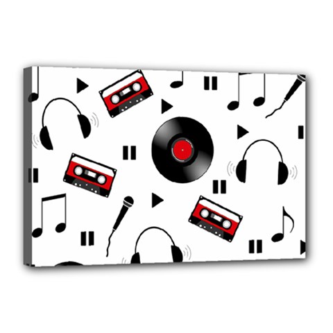 Music Pattern Canvas 18  X 12  by Valentinaart
