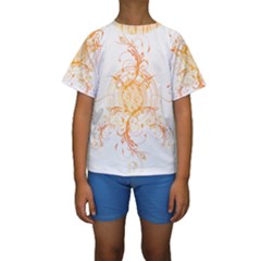 Orange Swirls Kids  Short Sleeve Swimwear by SheGetsCreative