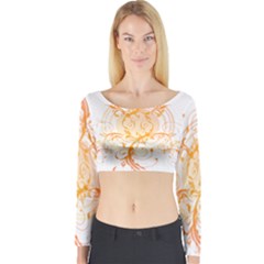Orange Swirls Long Sleeve Crop Top by SheGetsCreative