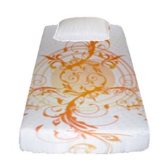 Orange Swirls Fitted Sheet (single Size) by SheGetsCreative
