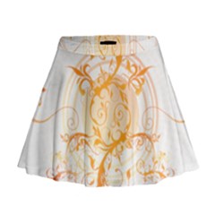 Orange Swirls Mini Flare Skirt by SheGetsCreative