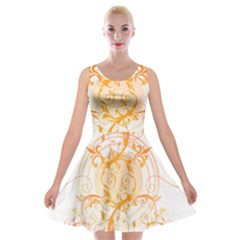 Orange Swirls Velvet Skater Dress by SheGetsCreative