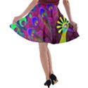 Peacock Abstract Digital Art A-line Skater Skirt View2