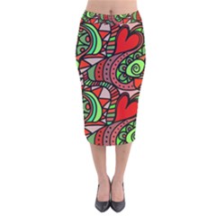 Seamless Tile Background Abstract Velvet Midi Pencil Skirt by Nexatart