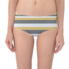 Textile Design Knit Tan White Mid-waist Bikini Bottoms by Nexatart