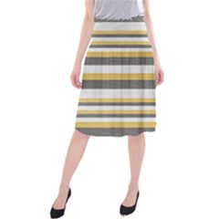 Textile Design Knit Tan White Midi Beach Skirt by Nexatart
