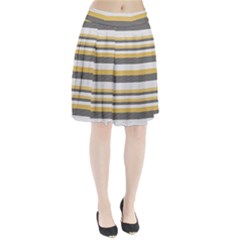 Textile Design Knit Tan White Pleated Skirt by Nexatart