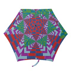 Texture Fabric Textile Jute Maze Mini Folding Umbrellas by Nexatart