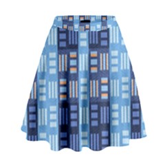 Textile Structure Texture Grid High Waist Skirt by Nexatart