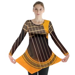 Vintage Guitar Acustic Long Sleeve Tunic  by Nexatart