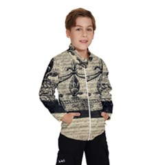 Vintage Music Sheet Crown Song Wind Breaker (kids) by Nexatart