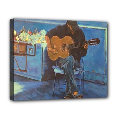 Man And His Guitar Deluxe Canvas 20  X 16   by digitaldivadesigns
