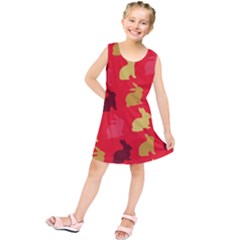 Hare Easter Pattern Animals Kids  Tunic Dress by Amaryn4rt