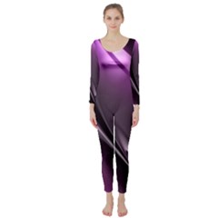 Purple Fractal Mathematics Abstract Long Sleeve Catsuit by Amaryn4rt
