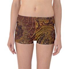 Copper Caramel Swirls Abstract Art Reversible Bikini Bottoms by Amaryn4rt