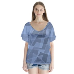 Lines Shapes Pattern Web Creative Flutter Sleeve Top by Amaryn4rt