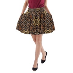 Tribal Geometric Print A-line Pocket Skirt by dflcprintsclothing
