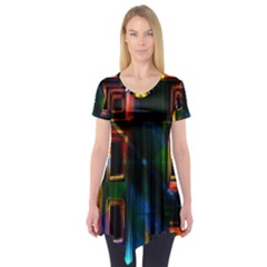 Architecture City Homes Window Short Sleeve Tunic  by Amaryn4rt