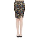 Abstract Pattern Design Artwork Midi Wrap Pencil Skirt View1