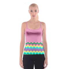 Easter Chevron Pattern Stripes Spaghetti Strap Top by Amaryn4rt