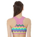 Easter Chevron Pattern Stripes Sports Bra with Border View2