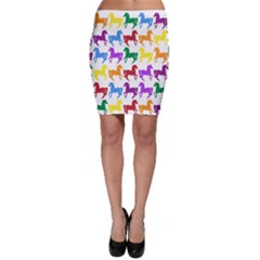 Colorful Horse Background Wallpaper Bodycon Skirt by Amaryn4rt