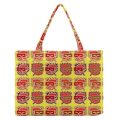 Funny Faces Medium Zipper Tote Bag by Amaryn4rt