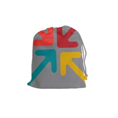 Arrows Center Inside Middle Drawstring Pouches (medium)  by Amaryn4rt